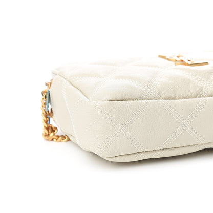 Saint Laurent Grained Lambskin Quilted Mini Becky Double Zip Bag Vintage White 9 of 11