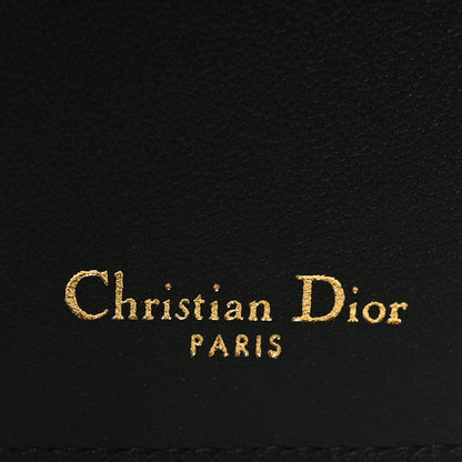 Christian Dior Grained Calfskin Supple Cannage Caro Scarlet Zipped Wallet Black 6 of 8