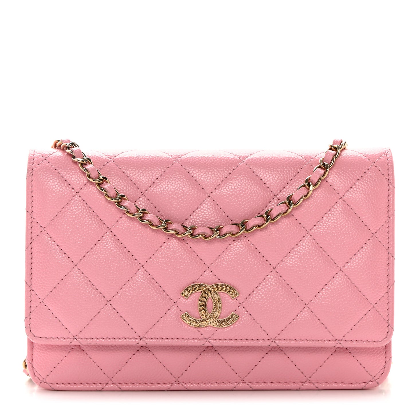 Caviar Quilted Multi Chain Wallet On Chain WOC Light Pink