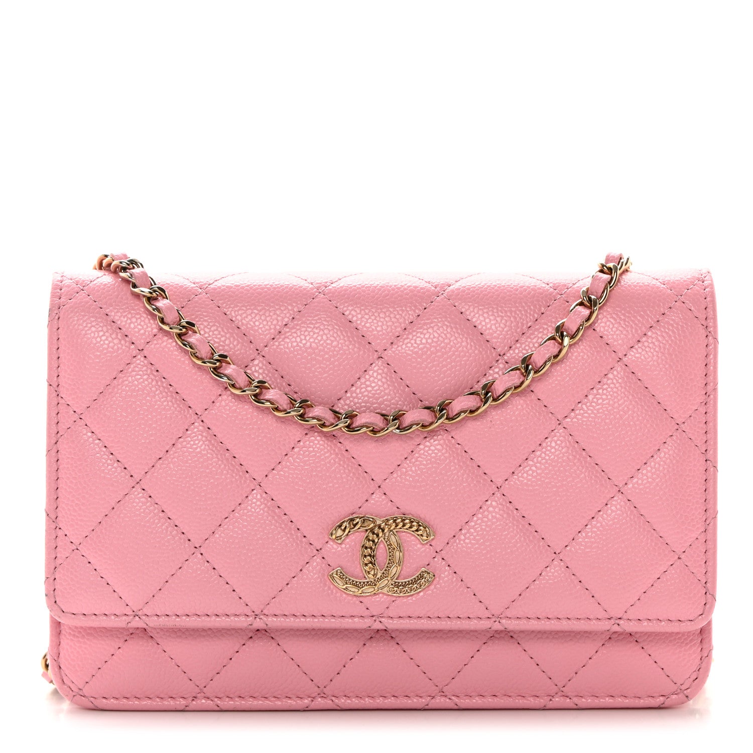 Chanel Caviar Quilted Multi Chain Wallet On Chain WOC Light Pink 1 of 16
