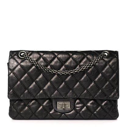 Chanel Metallic Aged Calfskin Quilted 2.55 Reissue 226 Flap Black 1 of 9