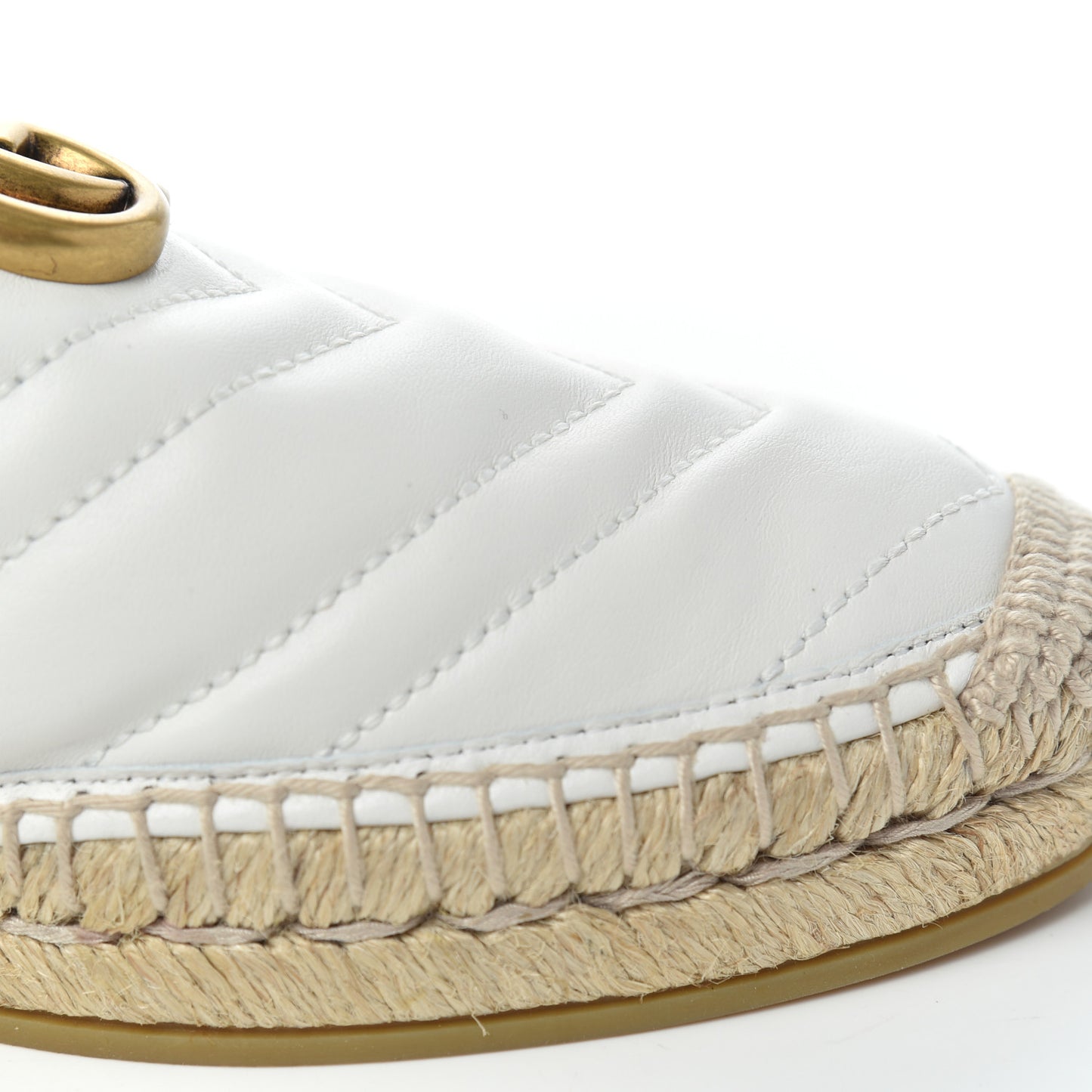 Nappa Matelasse GG Marmont Espadrille Slippers 39 Great White