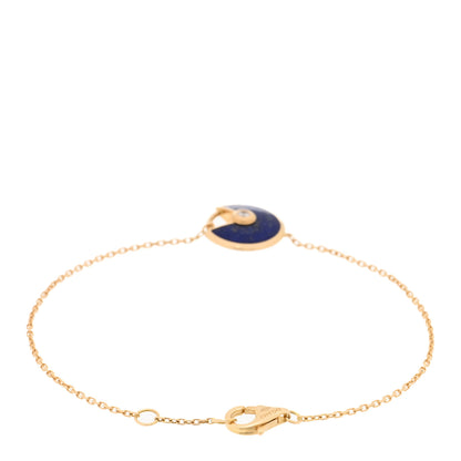 Cartier 18K Yellow Gold Diamond Lapis Lazuli Amulette de Cartier Bracelet 2 of 3