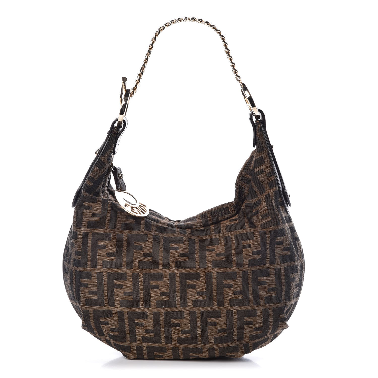 Fendi Zucca Small Chef Chain Hobo Tobacco 1 of 8