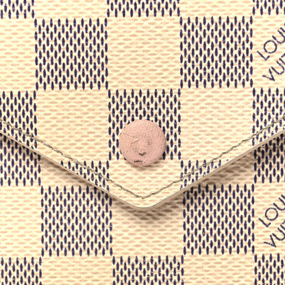 Louis Vuitton Damier Azur Victorine Wallet Rose Ballerine 8 of 10