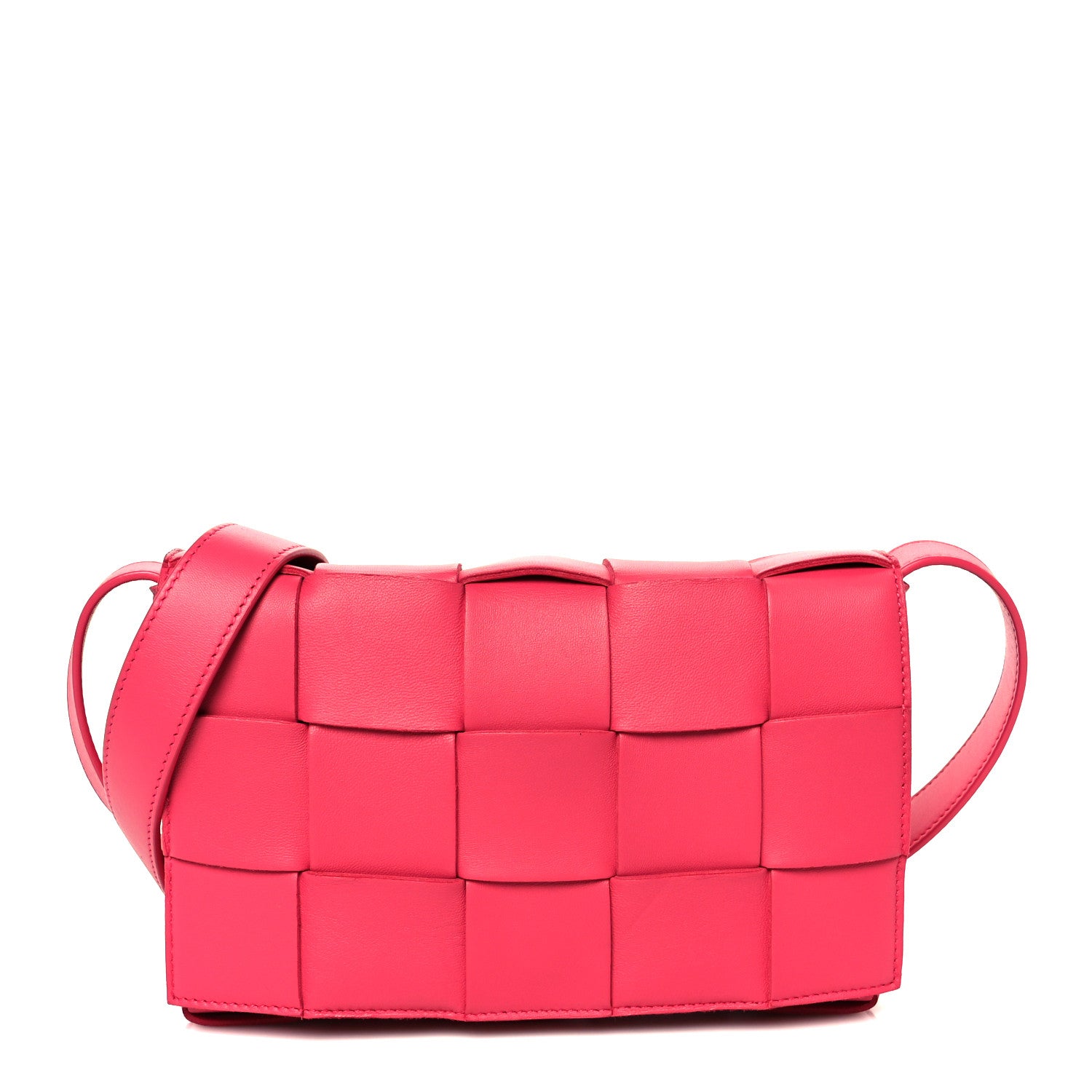 Bottega Veneta Lambskin Maxi Intreccio Small Cassette Crossbody Bag Cranberry 1 of 11