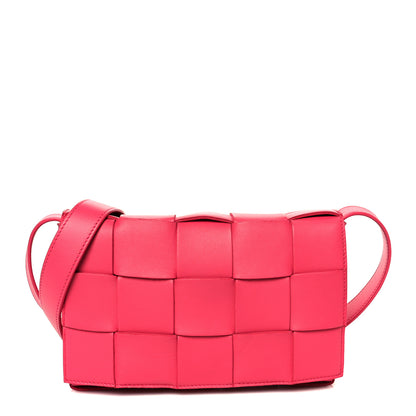 Bottega Veneta Lambskin Maxi Intreccio Small Cassette Crossbody Bag Cranberry 1 of 11