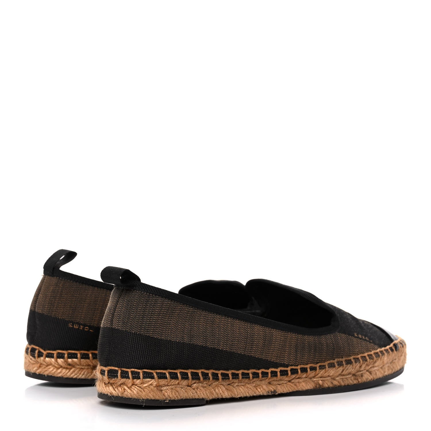 Fendi Canvas Pequin Espadrilles 38 Tobacco Black 4 of 11