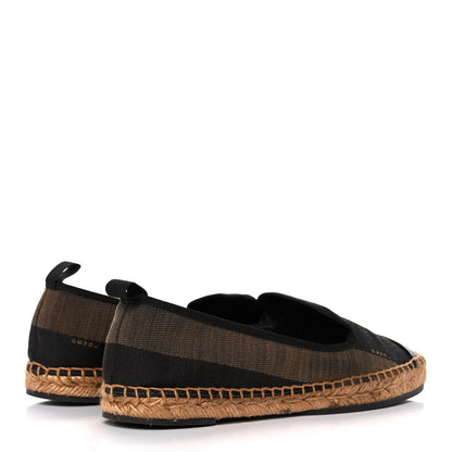 Fendi Canvas Pequin Espadrilles 38 Tobacco Black 4 of 11