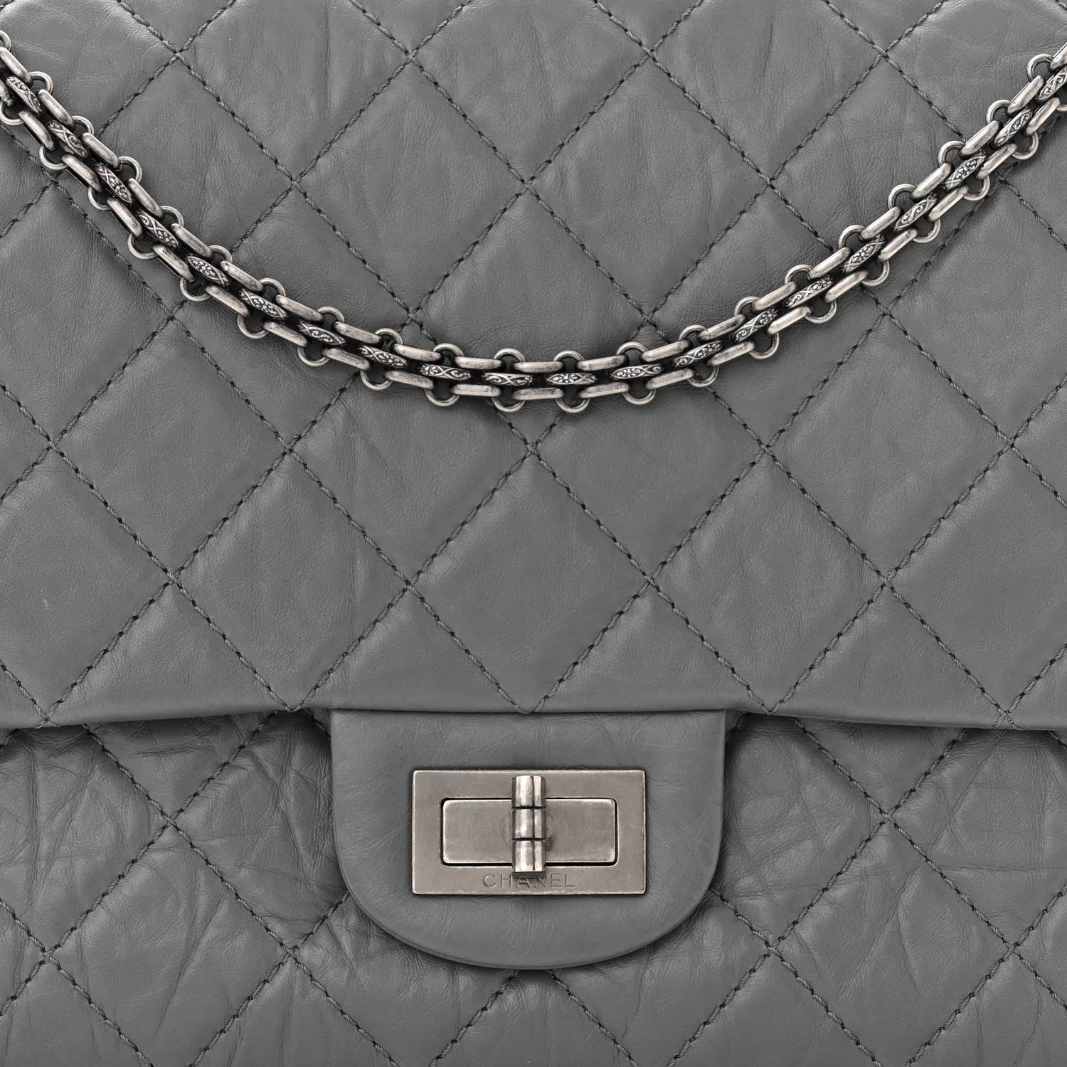 Chanel Aged Calfskin Quilted 2.55 Reissue 227 Flap Dark Grey 8 of 10