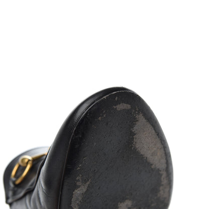 Gucci Malaga Kid Horsebit Princetown Mid Heel Mules 36.5 Black 8 of 21