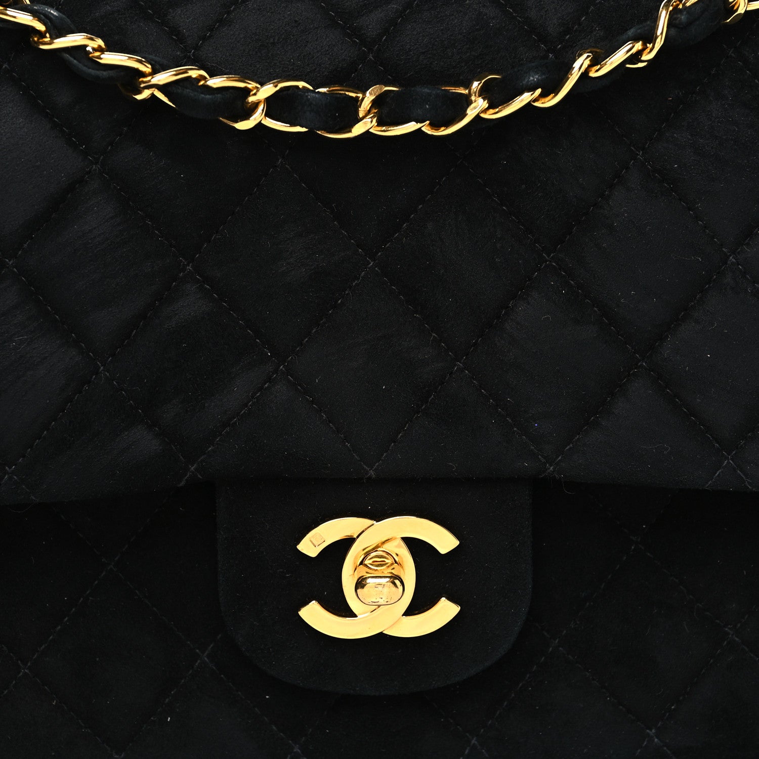 Chanel Velvet Quilted Medium Double Flap Black 9 of 13
