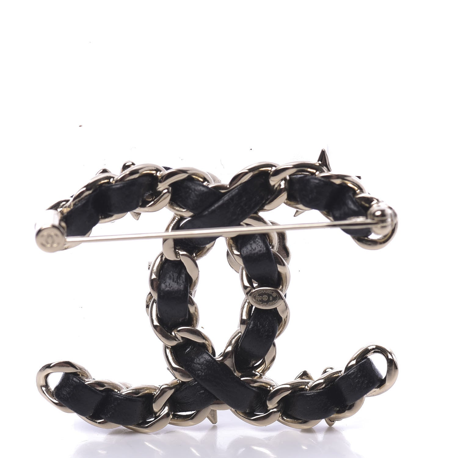 Chanel Lambskin Pearl Strass Sergeant Brooch Gold 3 of 5