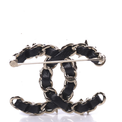Chanel Lambskin Pearl Strass Sergeant Brooch Gold 3 of 5