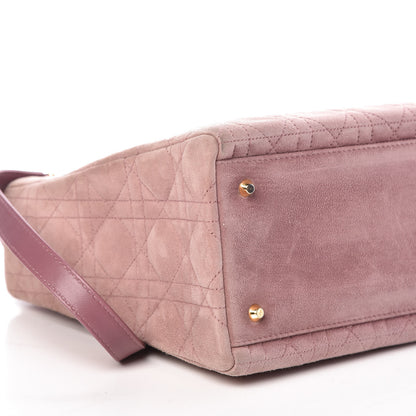 Christian Dior Suede Cannage Medium Lady Dior Pink 12 of 13