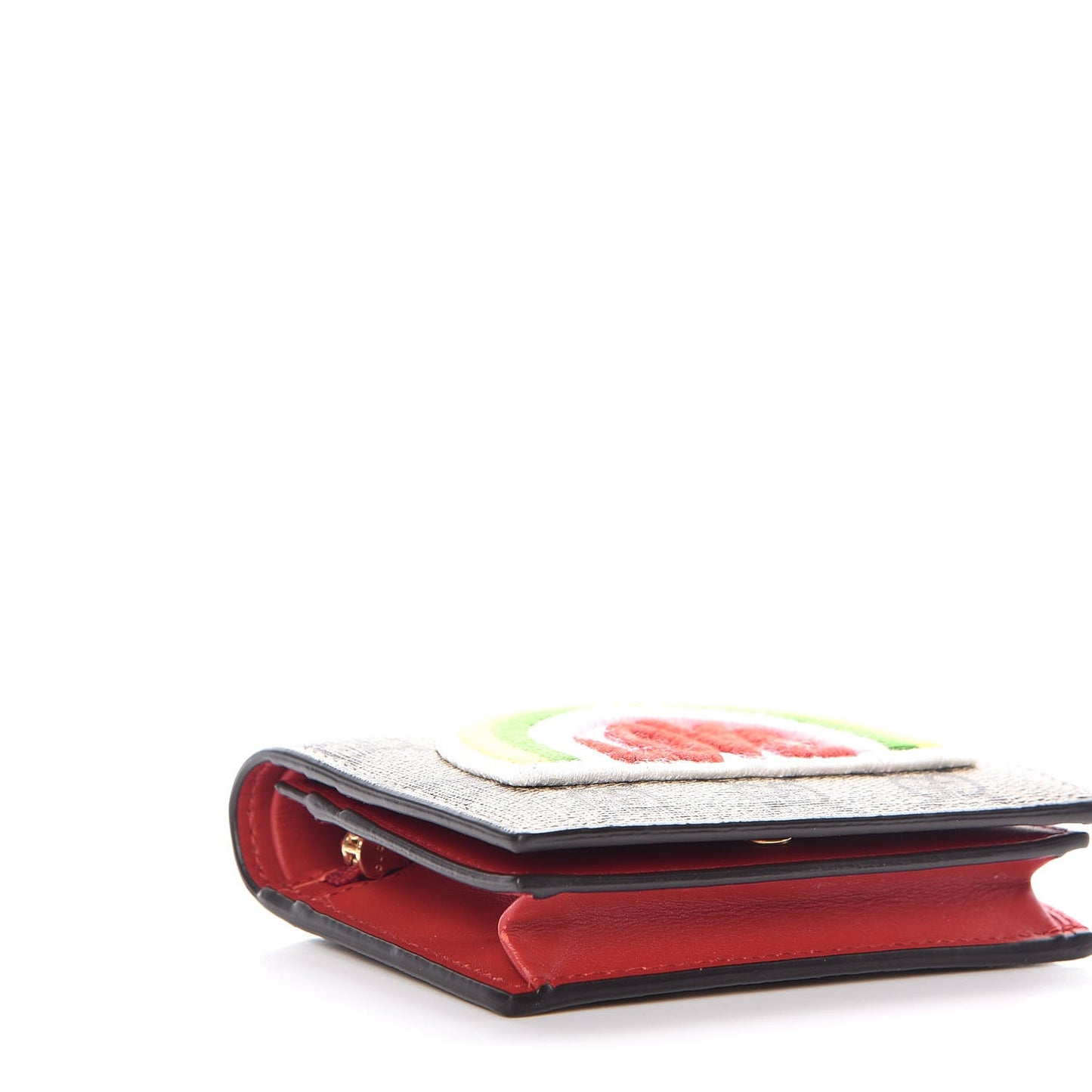 Soft GG Supreme Monogram Rainbow Embroidered Card Case Wallet