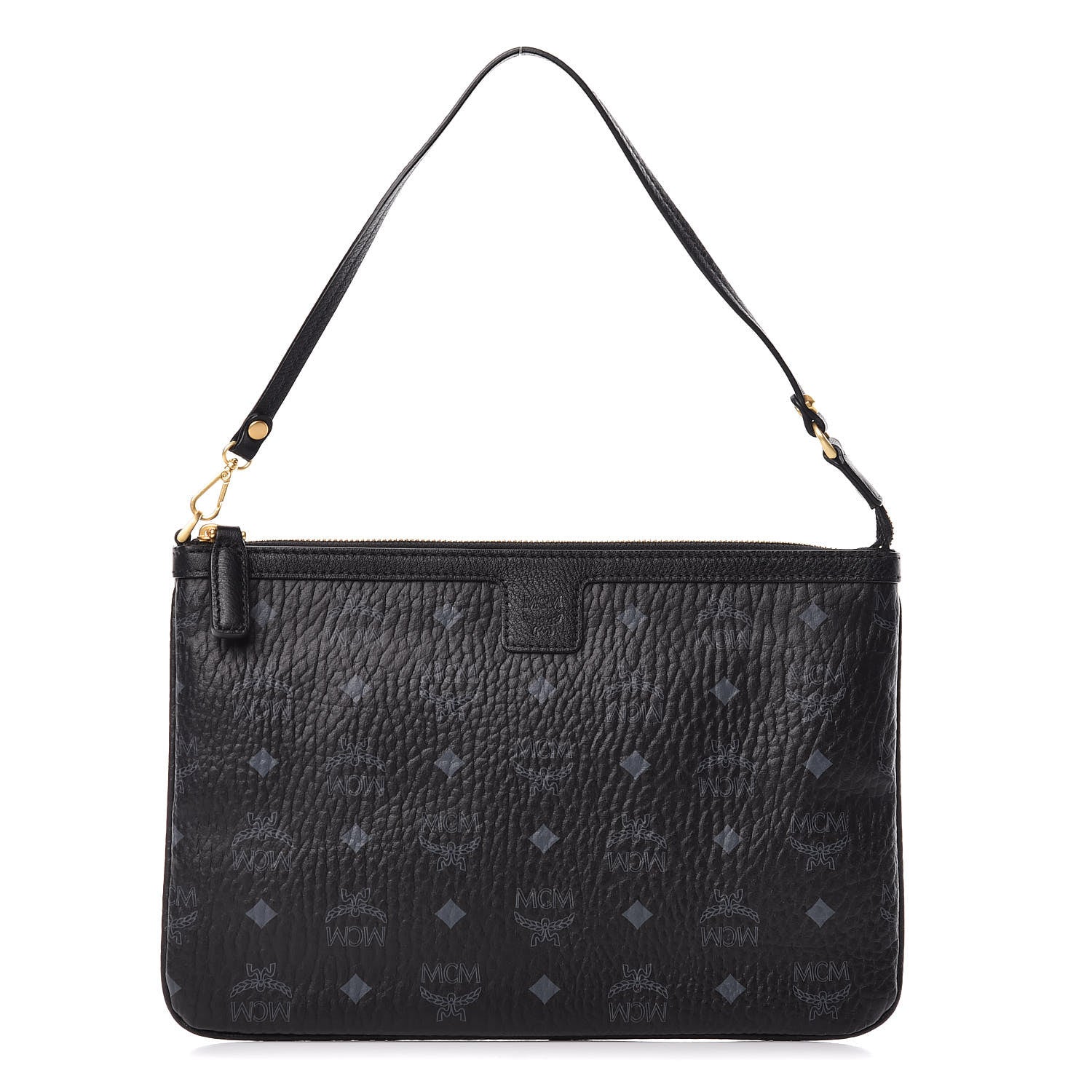 MCM Visetos Liz Shopper Tote Pouch Black 1 of 9