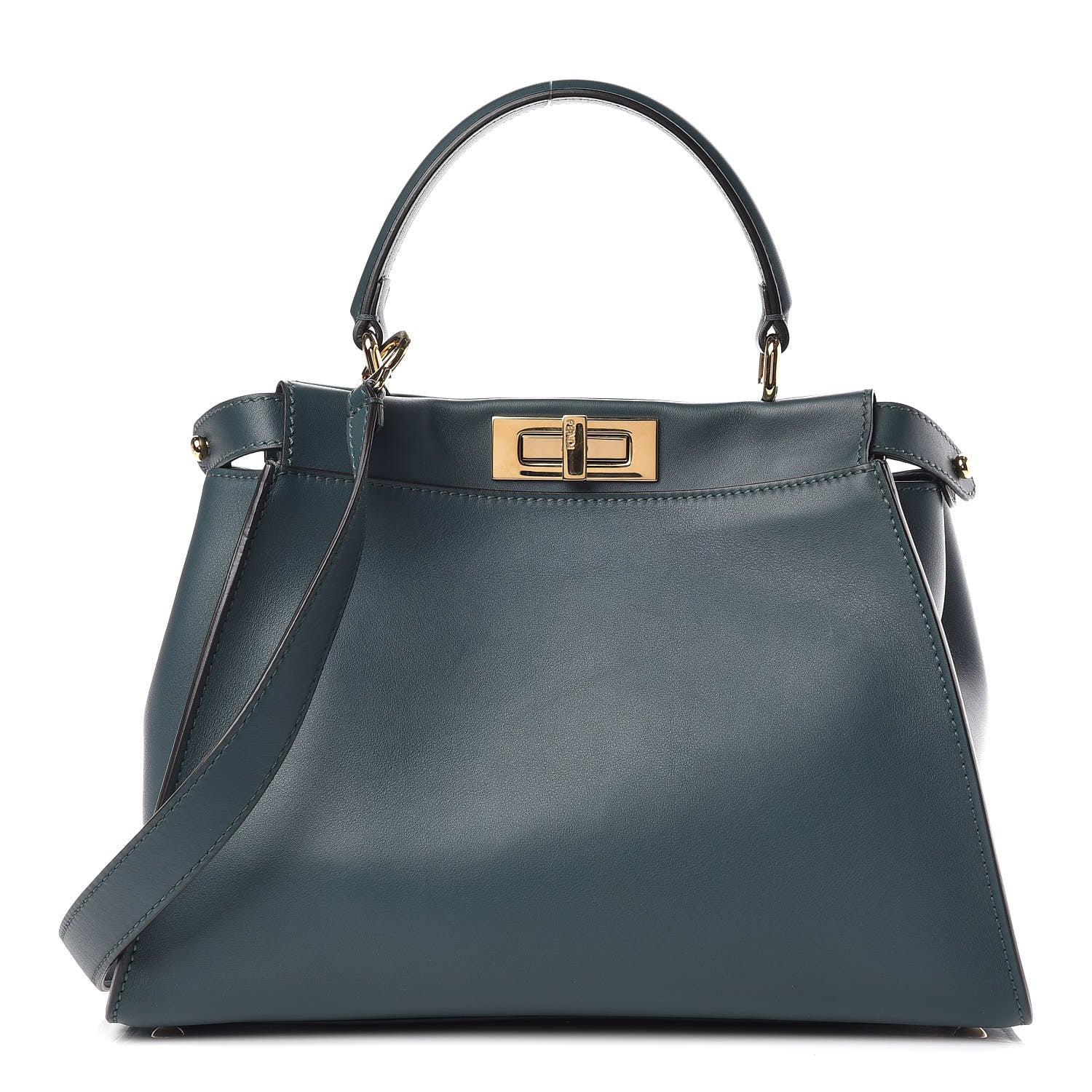 Fendi Vitello Seta Nappa Medium Peekaboo Iconic Satchel Amazzonia 1 of 11