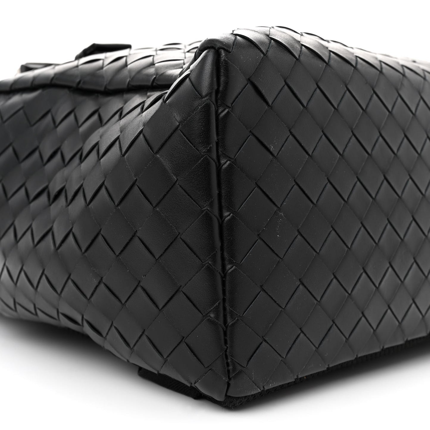 Calfskin Intrecciato Flap Backpack Black
