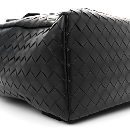 Bottega Veneta Calfskin Intrecciato Flap Backpack Black 9 of 13
