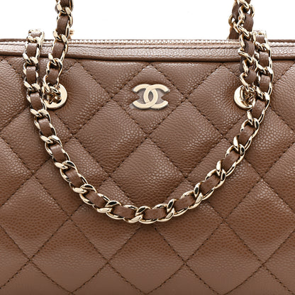 Chanel Caviar Quilted Barrel Clutch With Chain Brown 8 of 11