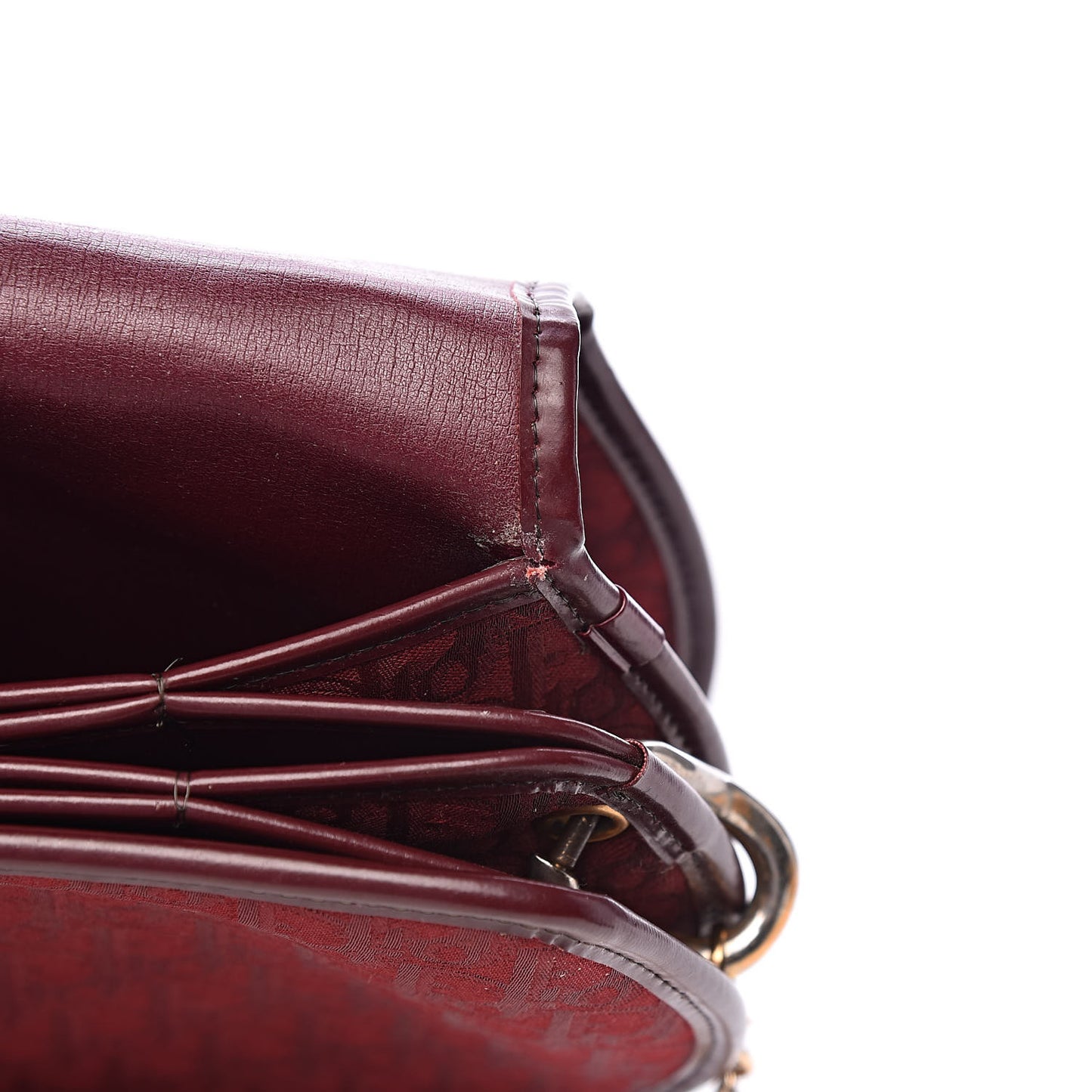 Monogram Round Chain Crossbody Red