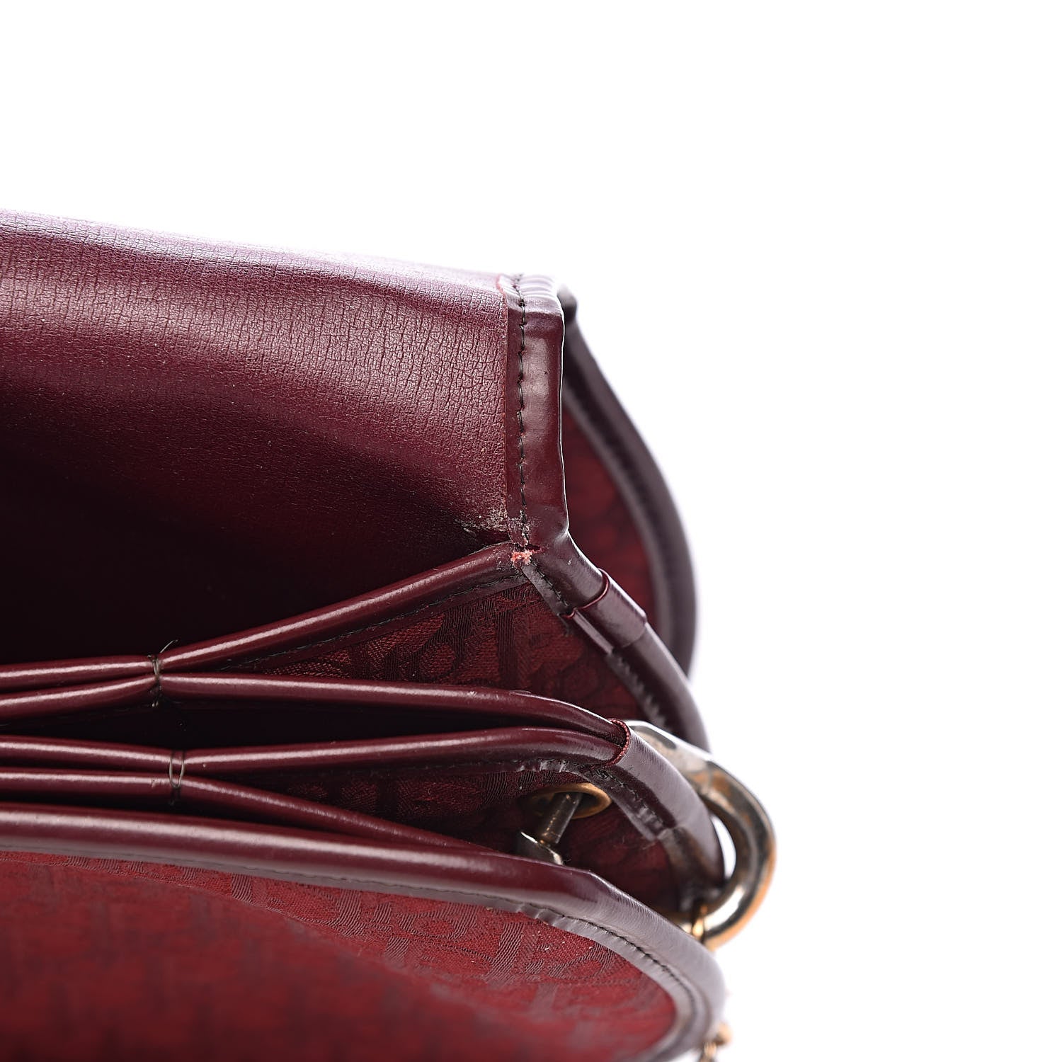 Christian Dior Monogram Round Chain Crossbody Red 11 of 14