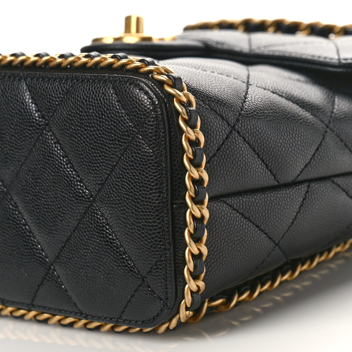 Chanel Caviar Quilted Camellia Chain Around Backpack Black 9 of 9