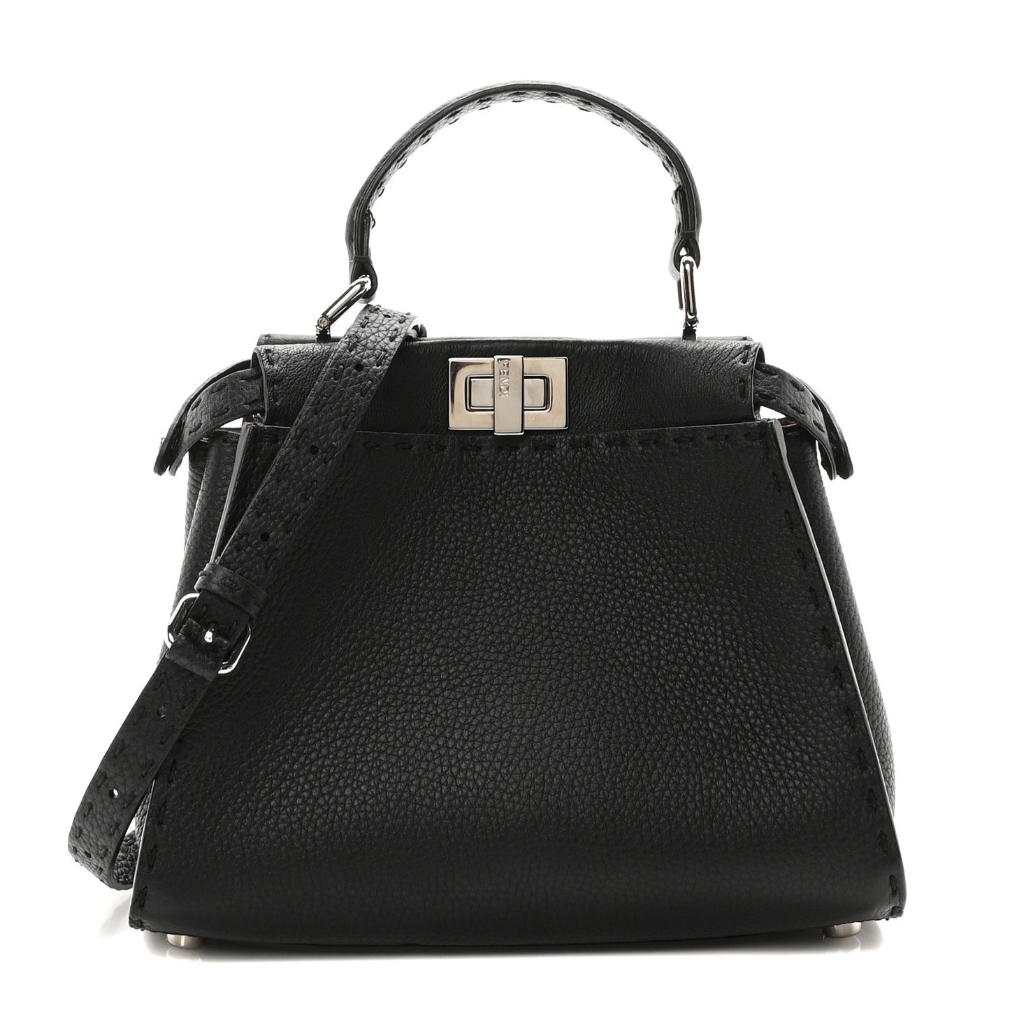 Cuoio Romano Selleria Bi-Color Mini Peekaboo Iconic Satchel Black Mou
