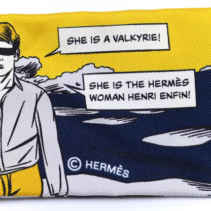 Hermes Silk Wow Twilly Marine Gold White 4 of 4