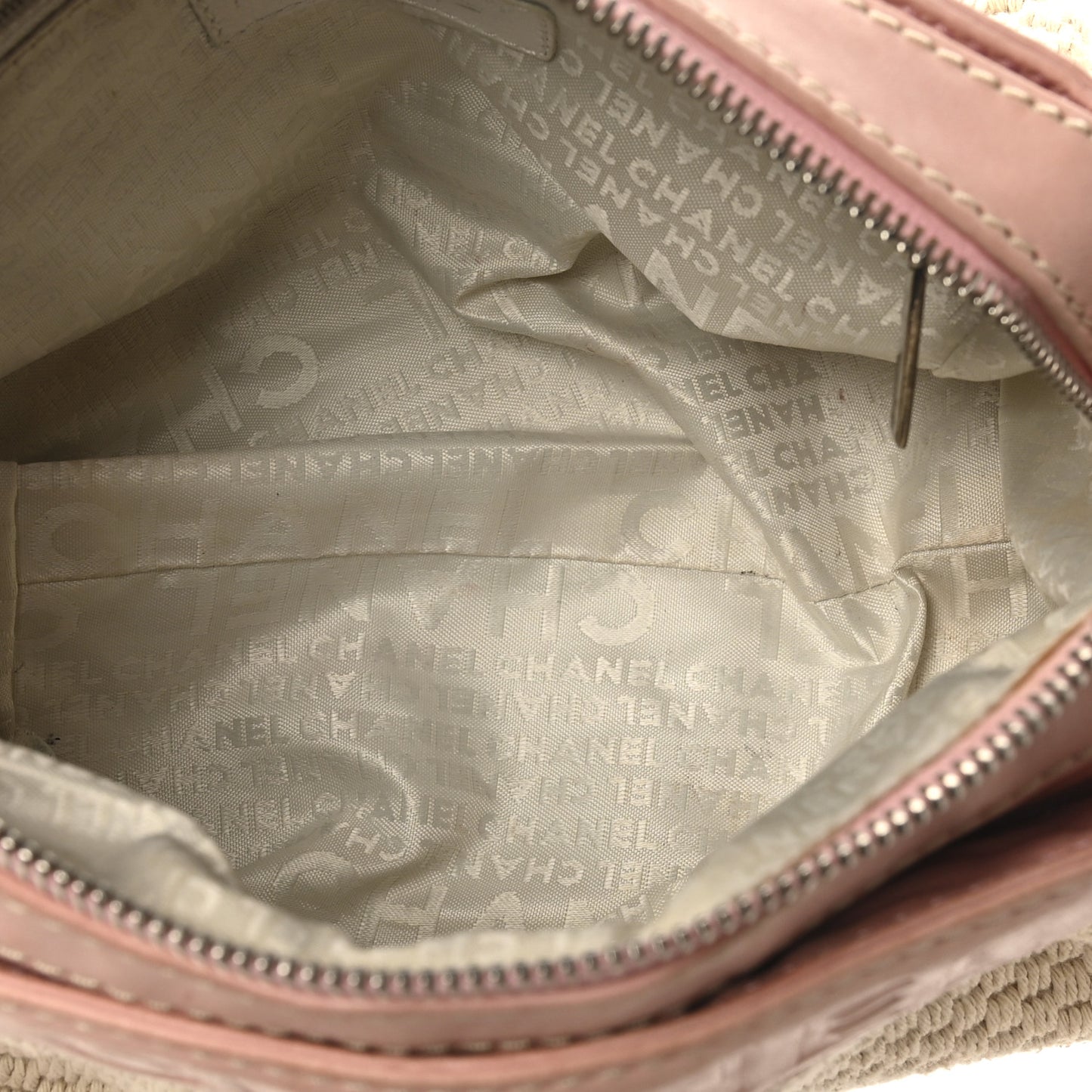 Canvas Woven Lambskin Lax Accordion Hobo Pink