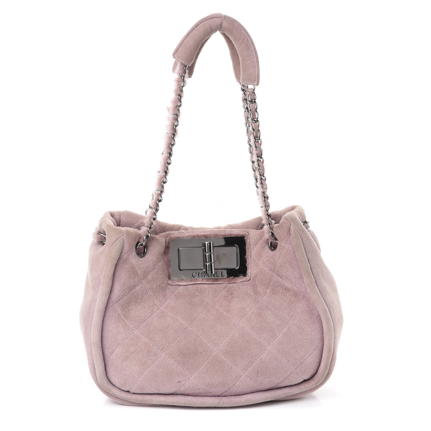 Shearling Quilted Mademoiselle Tote Light Purple