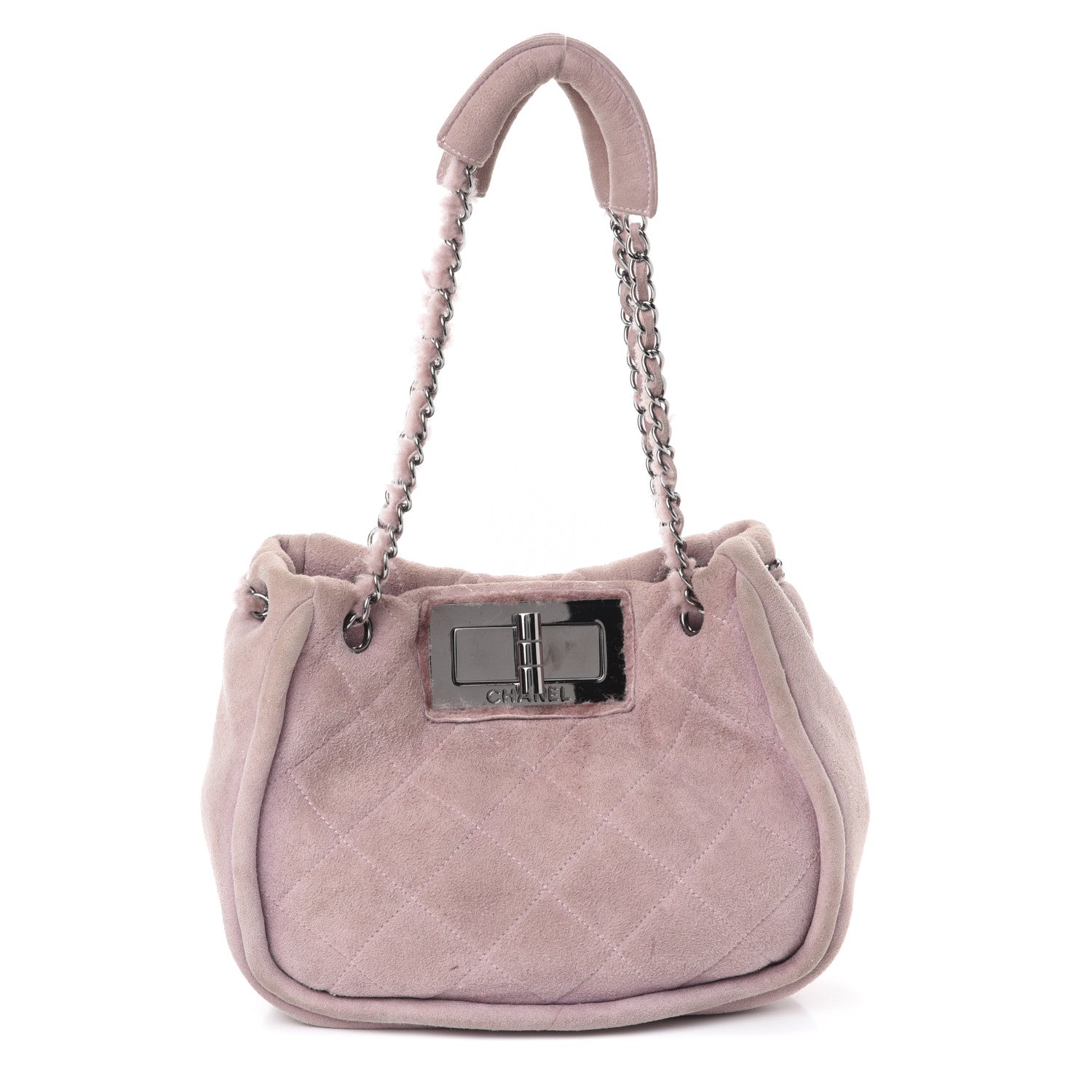 Chanel Shearling Quilted Mademoiselle Tote Light Purple 1 of 11