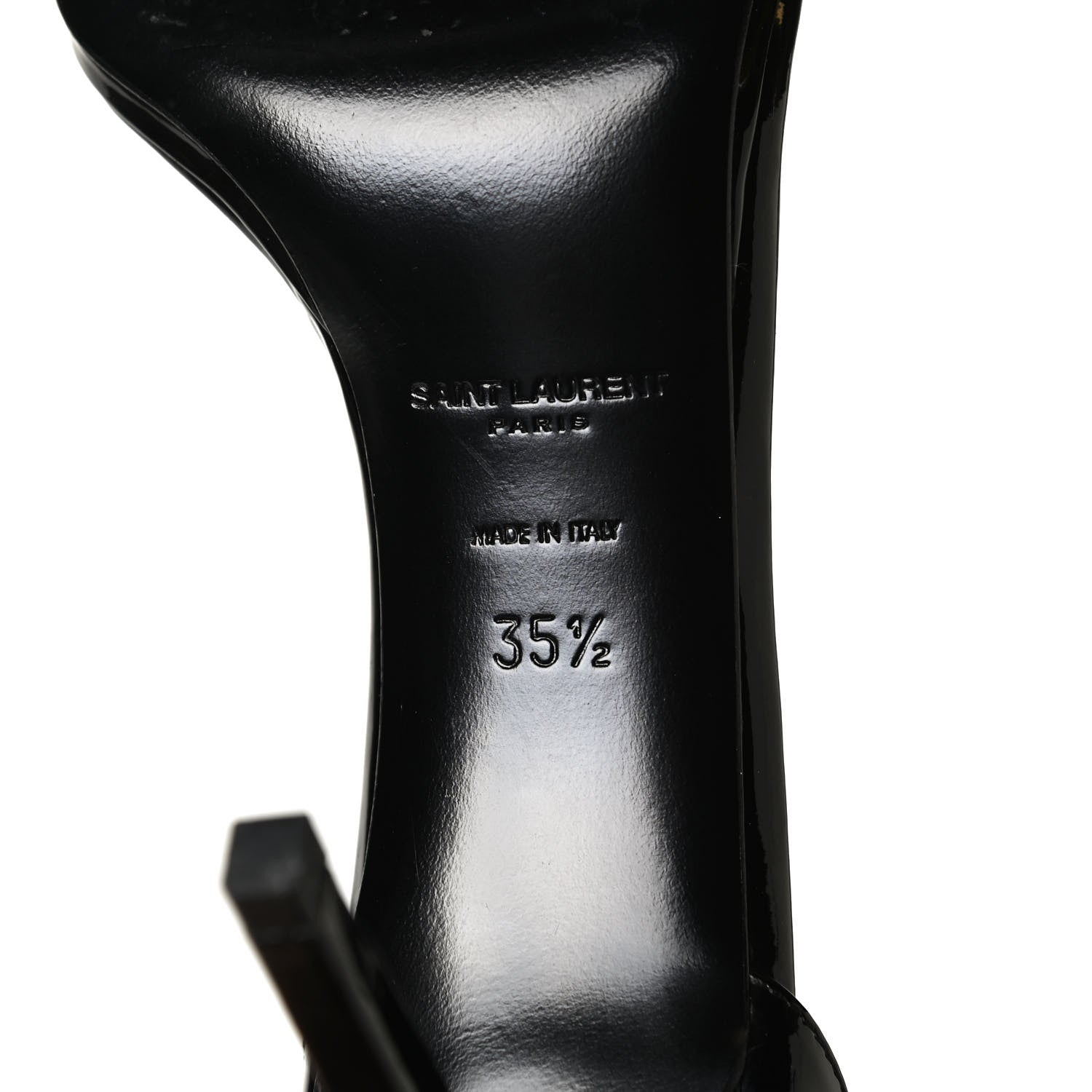 Saint Laurent Calfskin Jane 80 Ankle Strap Sandals 35.5 Black 9 of 11