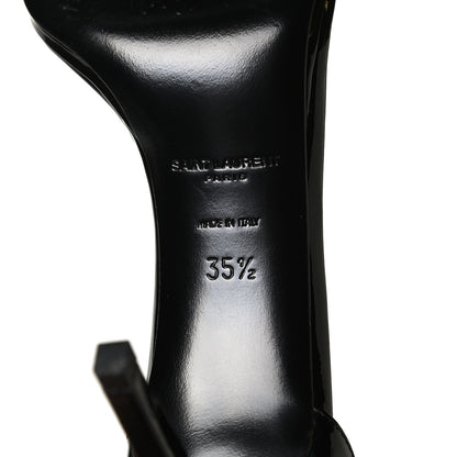 Saint Laurent Calfskin Jane 80 Ankle Strap Sandals 35.5 Black 9 of 11