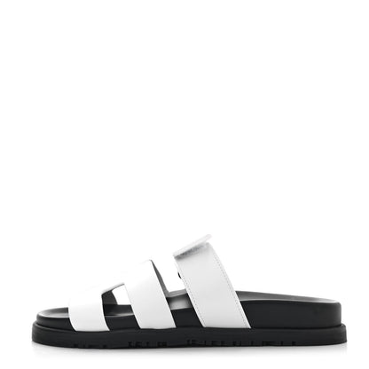 Hermes Calfskin Womens Chypre Sandals 36.5 White 1 of 8