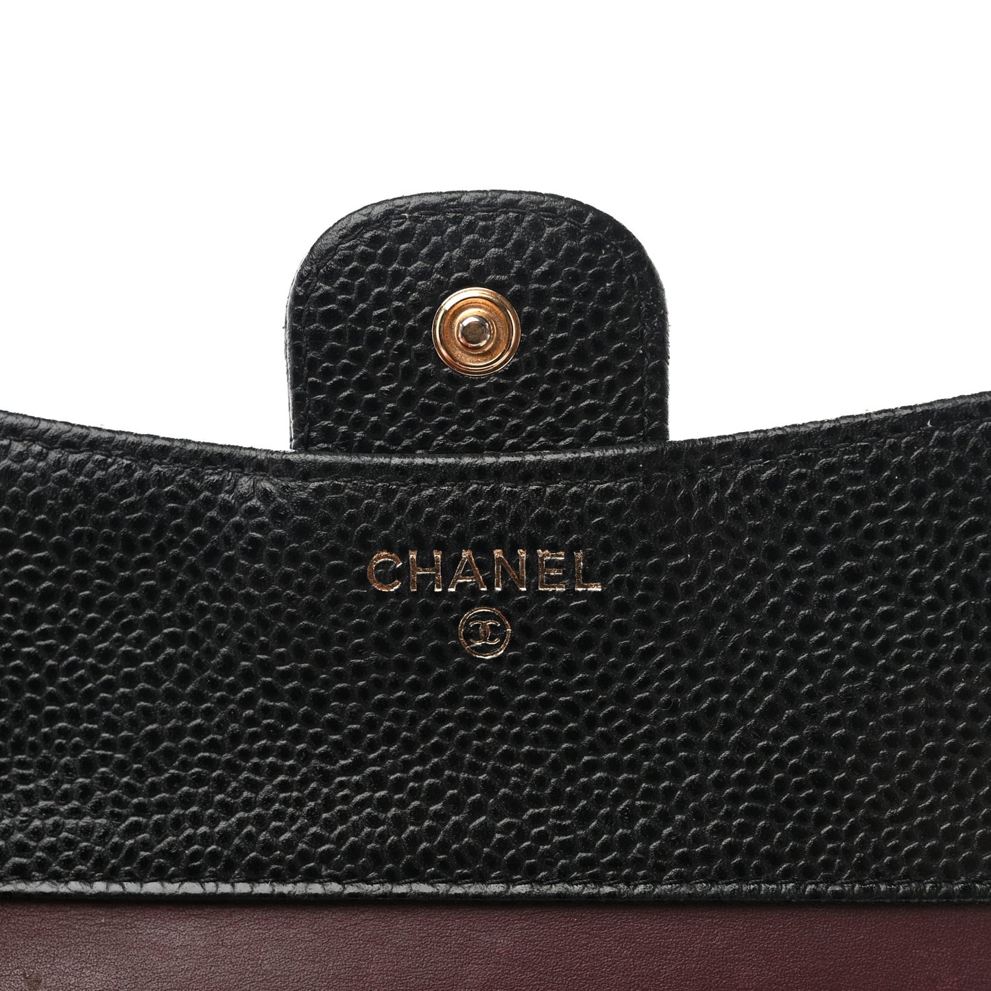 Caviar Quilted Compact Flap Wallet Black