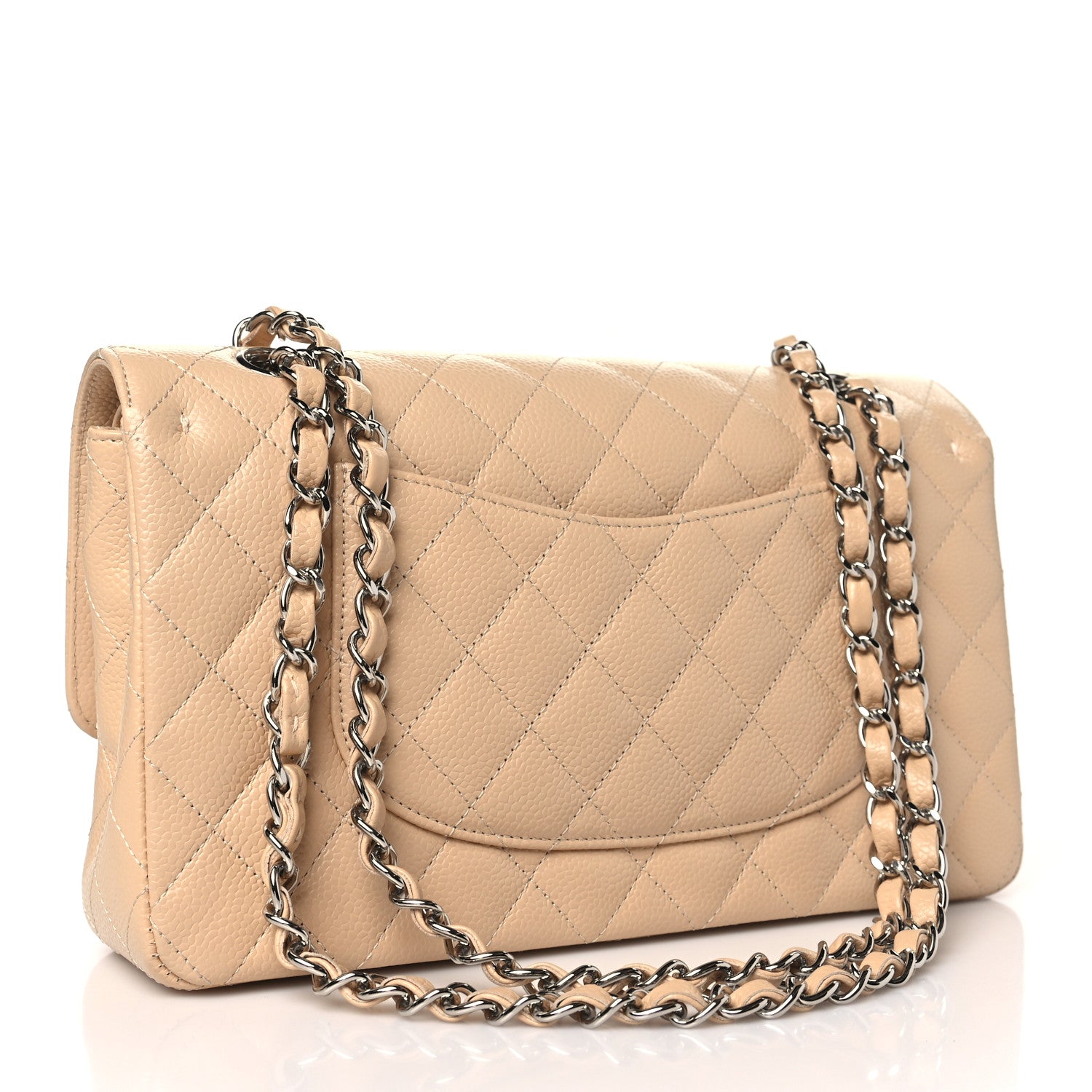 Chanel Caviar Quilted Medium Double Flap Beige 3 of 10