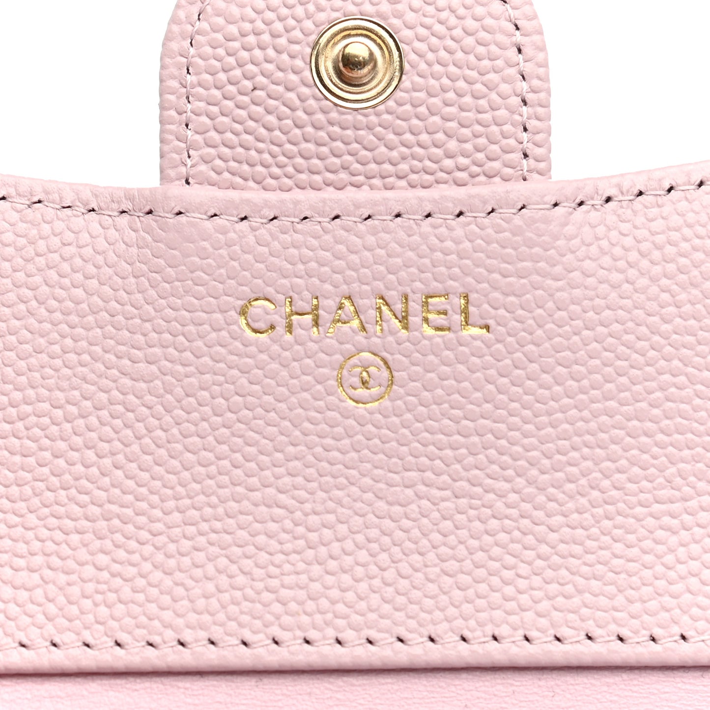 Caviar Quilted Compact Flap Wallet Light Pink