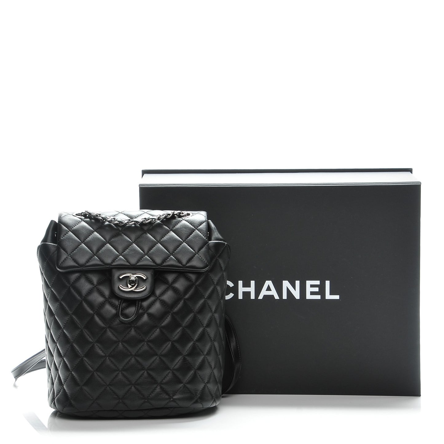 Lambskin Quilted Small Urban Spirit Backpack Black
