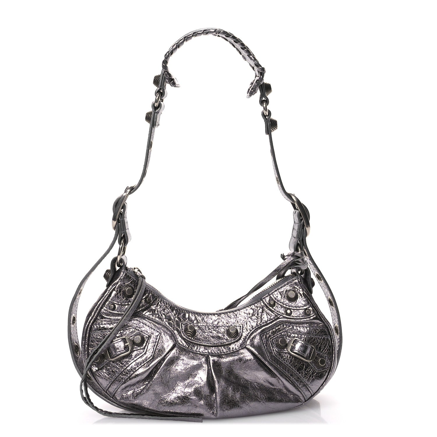 Balenciaga Metallic Agneau Arena Le Cagole Shoulder Bag XS Silver 1 of 12