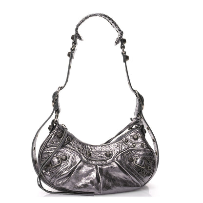 Balenciaga Metallic Agneau Arena Le Cagole Shoulder Bag XS Silver 1 of 12