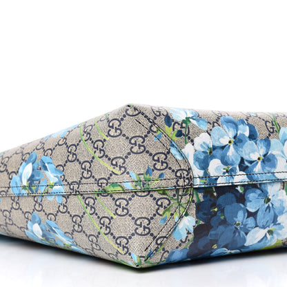 Gucci GG Supreme Monogram Blooms Medium Reversible Tote Beige Blue Navy 6 of 18