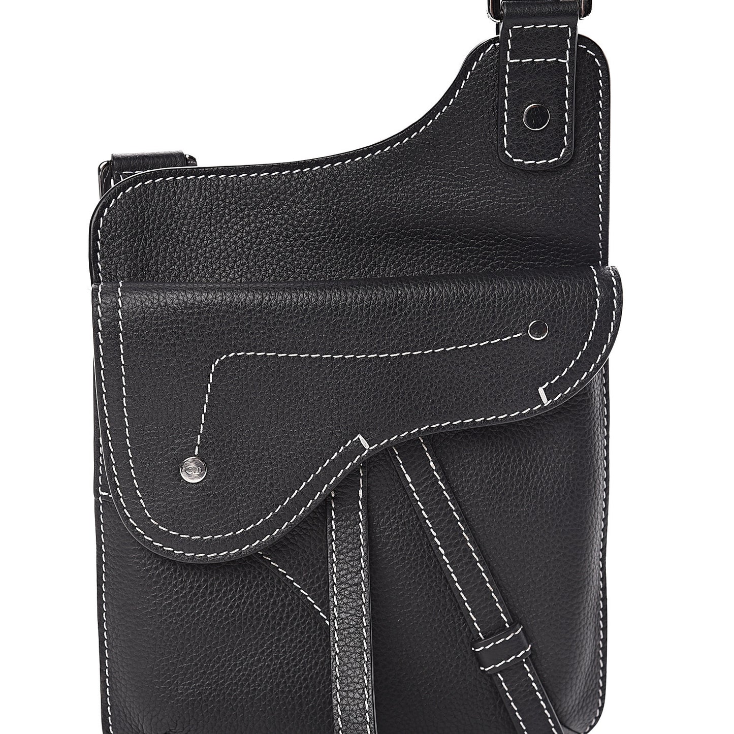 Calfskin Mens Messenger Bag Black