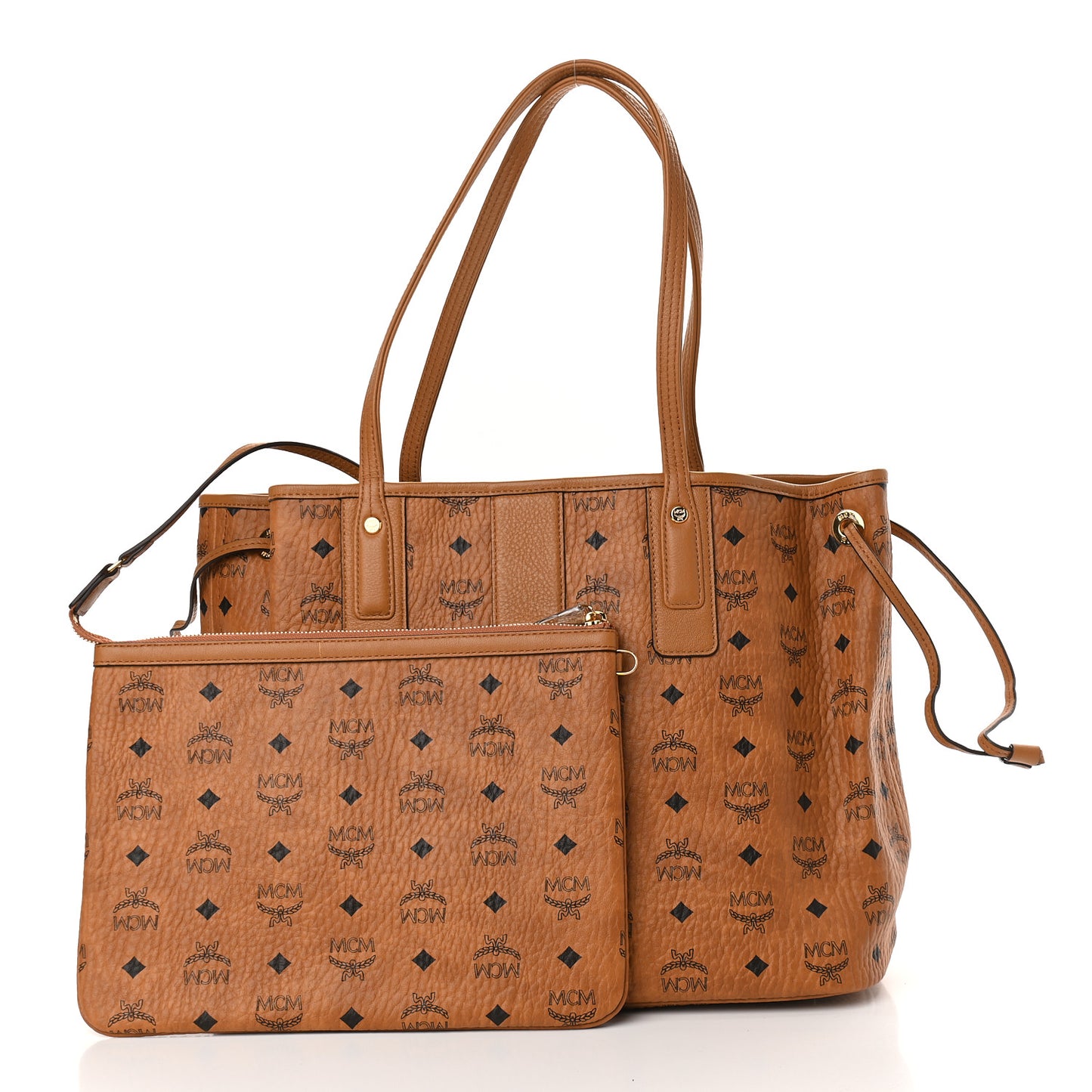 Visetos Medium Liz Reversible Shopper Tote Cognac