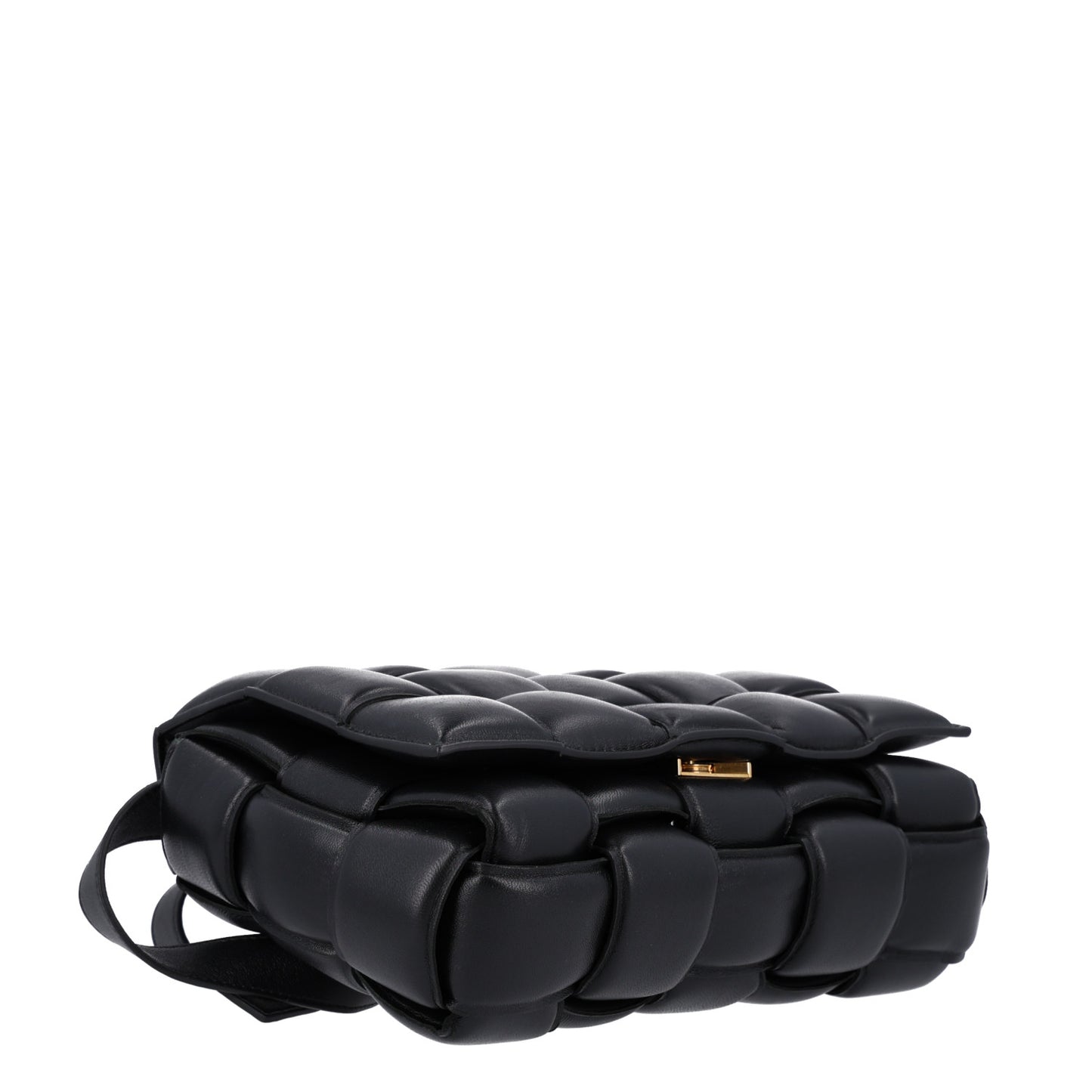 Nappa Maxi Intreccio Padded Cassette Crossbody Bag Black