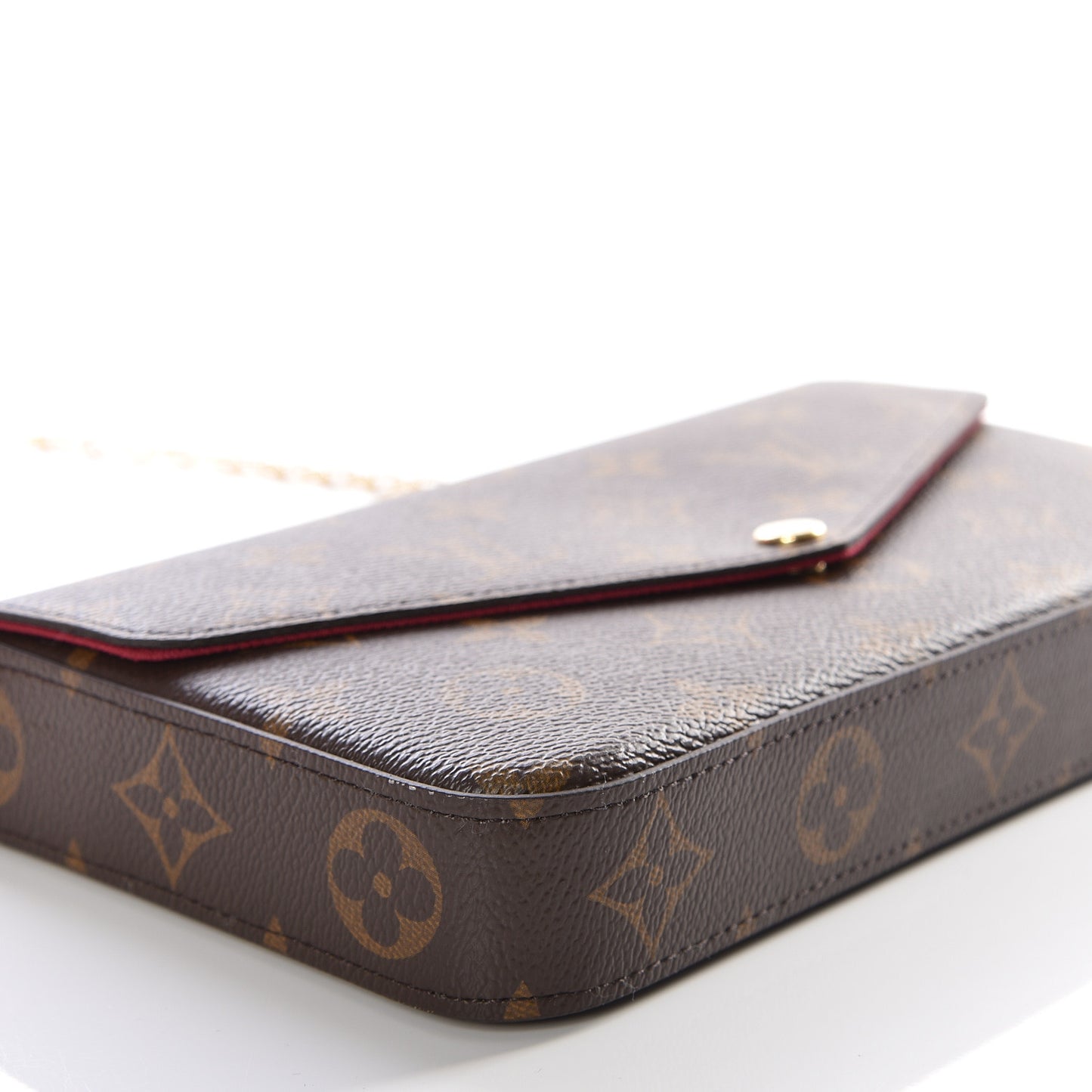 Monogram Pochette Felicie Chain Wallet Fuchsia