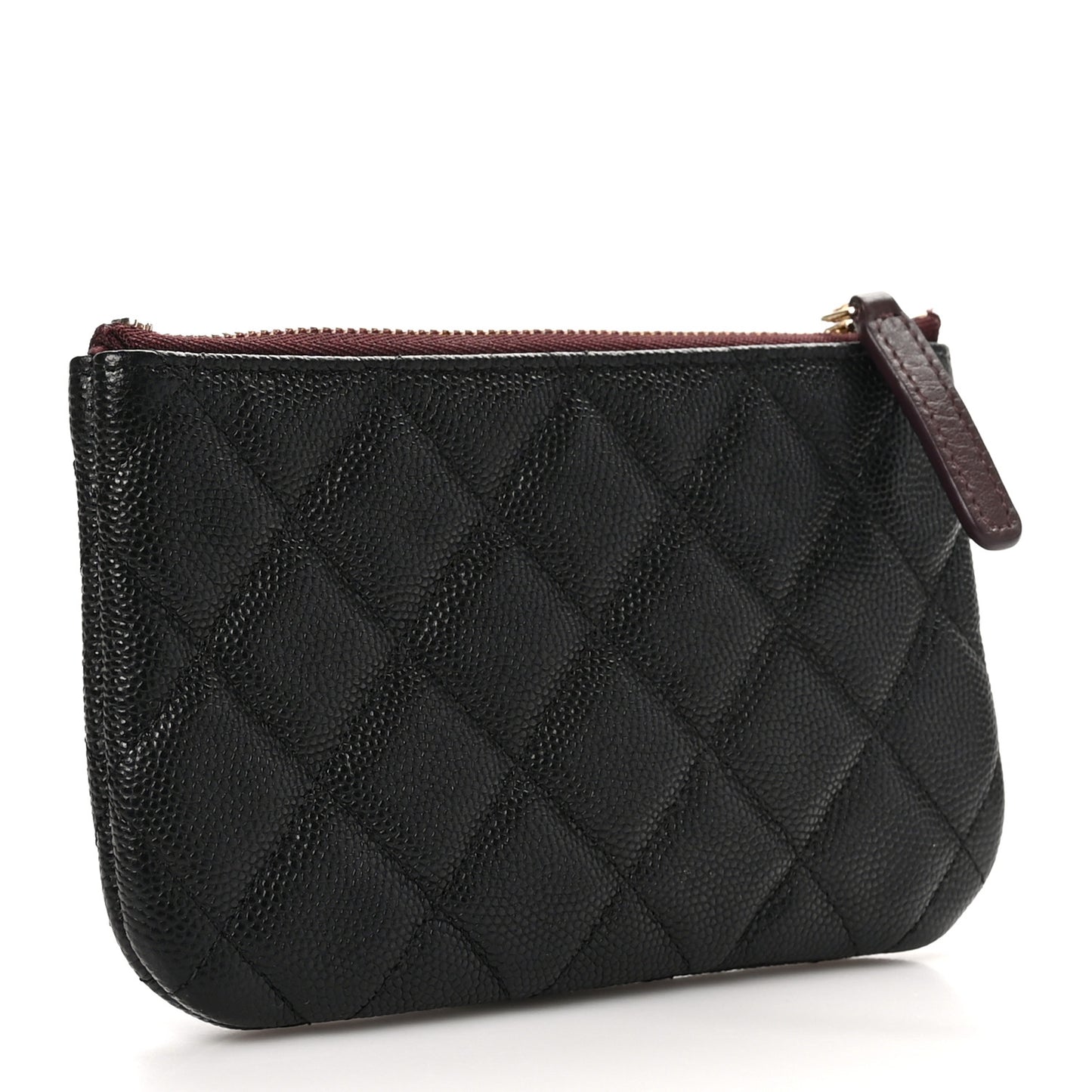 Caviar Quilted Small Cosmetic Case Black