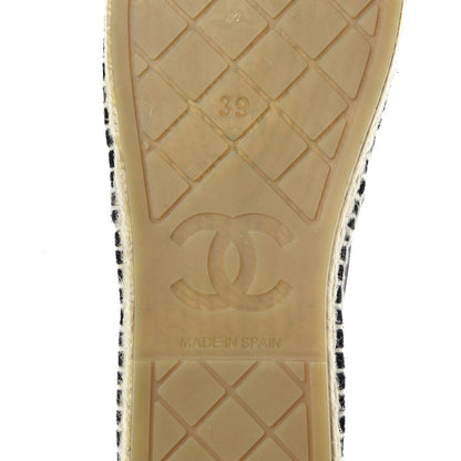 Chanel Velvet Logo Espadrilles 39 Black 8 of 8