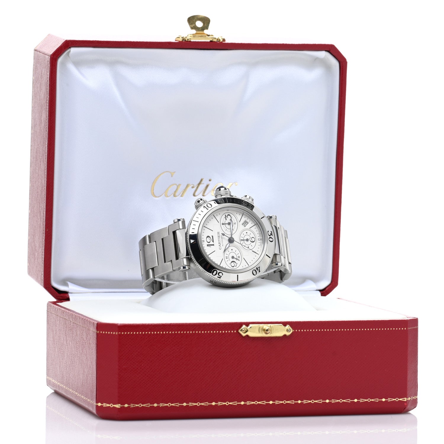 Cartier Stainless Steel 42mm Pasha Seatimer Date Chronograph Automatic Watch 5 of 5